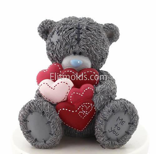 

Силиконовая форма Тедди с сердечками 3D