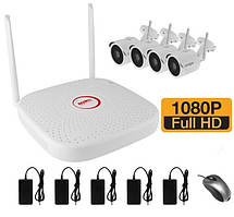 Комплект на 4 WiFi камери відеоспостереження 2 Мп на 400 метрів LONGSE WIFI2004PGE1SE200