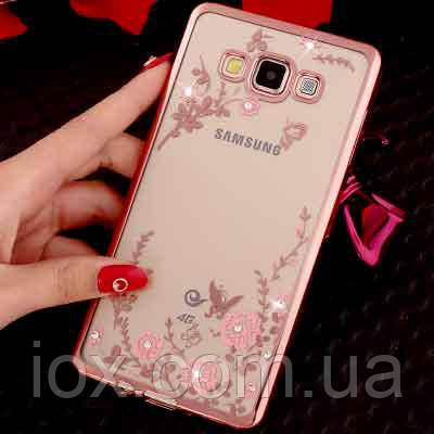 Силіконовий чохол з блискучими стразами для Samsung Galaxy A3
