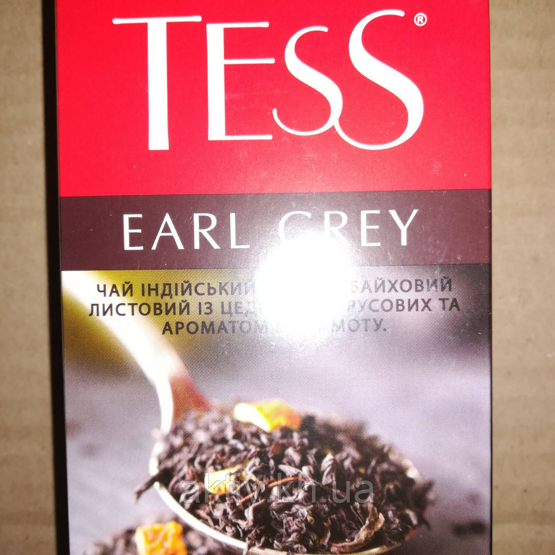 Чай чорний ,,TESS" earl grey Тесс з бергамотом 100 грам