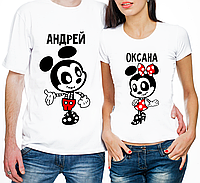 Парные футболки "Микки и Минни" "Андрей и Оксана" (имена можно менять) (частичная, или полная предоплата)