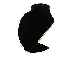 Оксамитова підставка Шия на ніжці 26,5 см під прикраси для кольє та ланцюжків чорного кольору