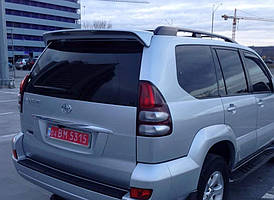 Спойлер на кришку багажника з білим стопом Toyota Land Cruiser Prado 120 2003-2009 колір срібло ABS пластик