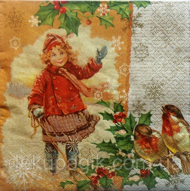 Серветка для декупажу 33х33см, НГК-9, фото 1