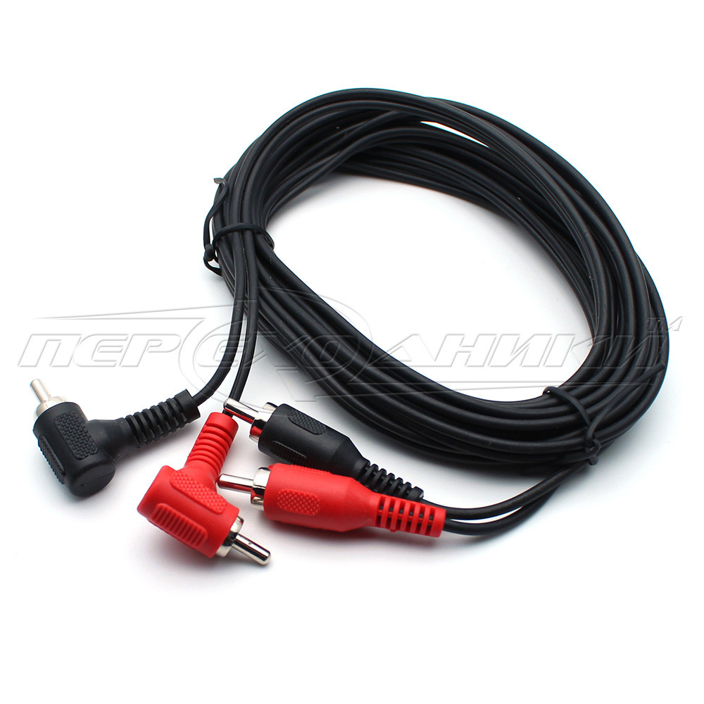 Кабель кутовий аудіо 2RCA-2RCA (економність), 3 м