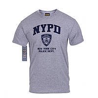 Футболка мужская логотип 'NYPD'' полиция официальная серая США