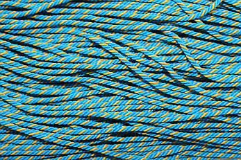 Канат декоративний 1.5мм блакитний+жовтий моток 100м, фото 2