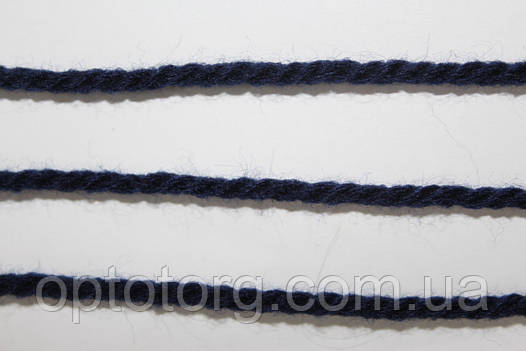 Канат декоративний акрил 2мм Темно-синій моток 100м, фото 2