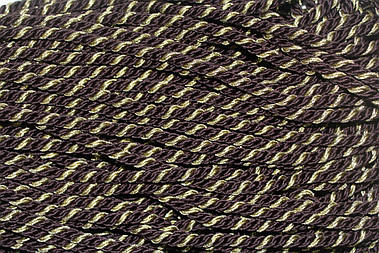 Канат декоративний 10мм темно-коричневий+золото поліестер моток 100м