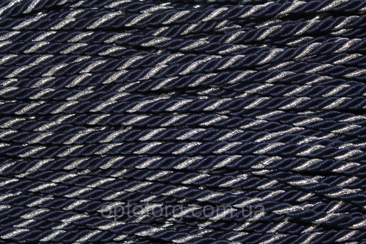 Канат декоративний ПЕ 5 мм (100 м) т.синій + срібло