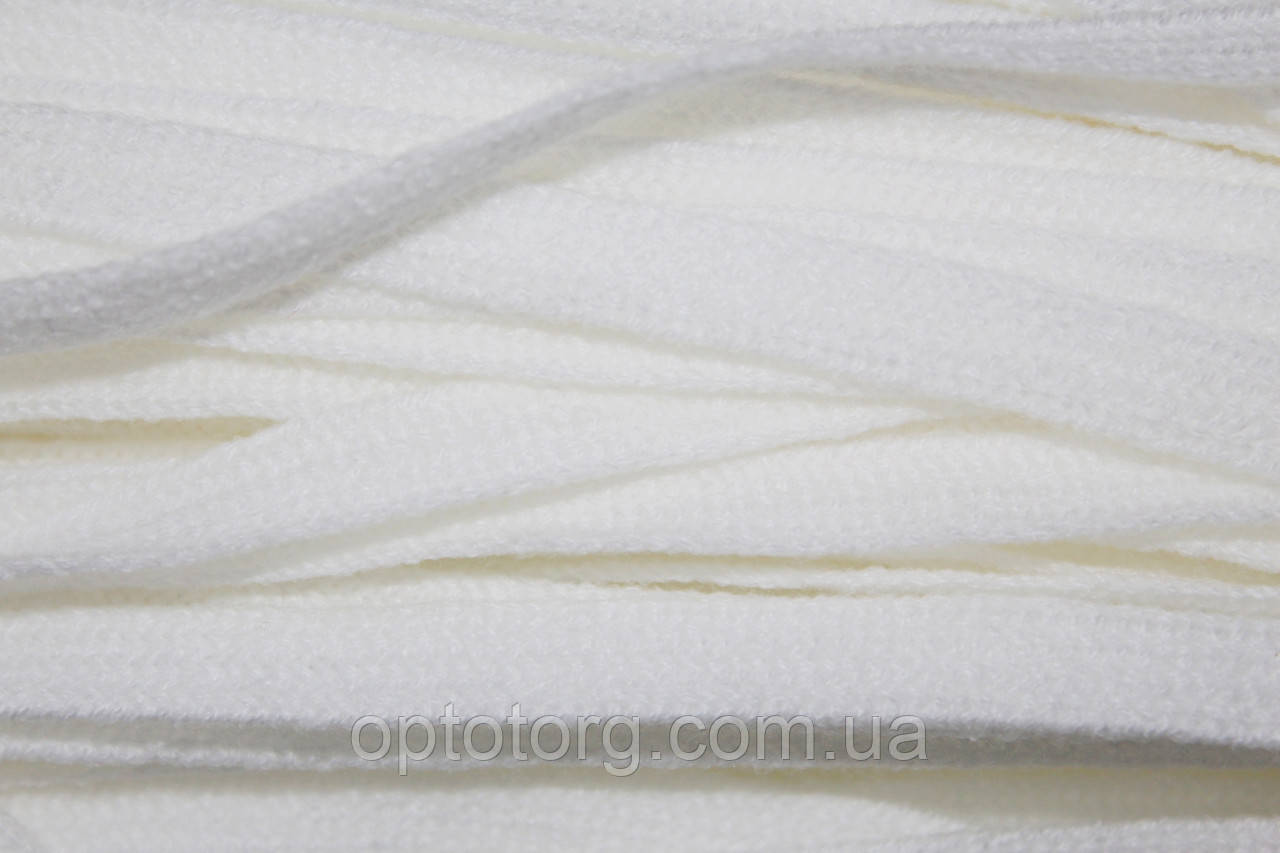 Тесьма Белая шнур плоский акрил 10мм, моток 100м - фото 1 - id-p672899131