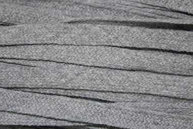 Тасьма Сіра шнур плоский акрил 10мм, моток 100м