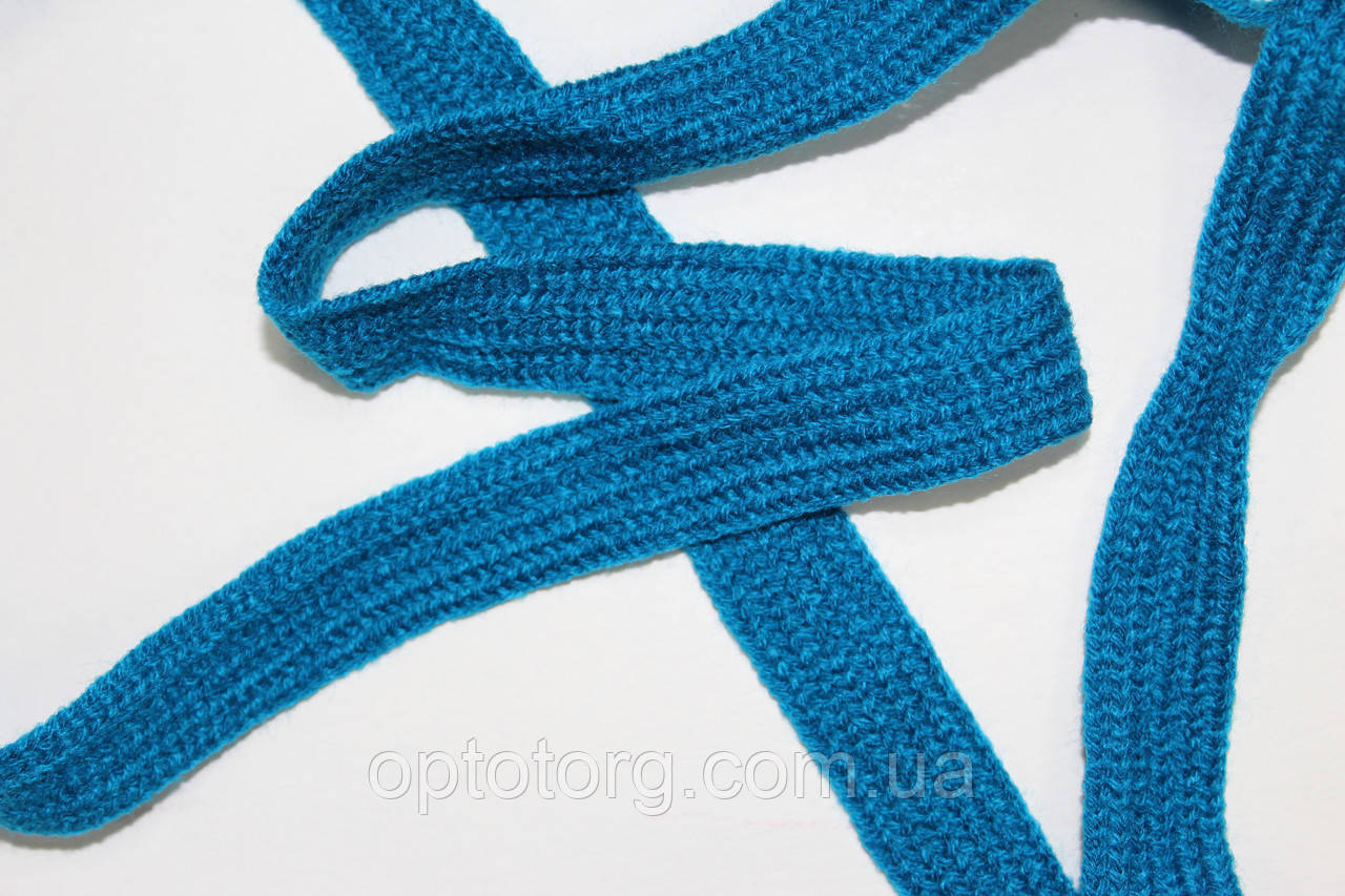 Тесьма голубая цвет Морская волна шнур плоский акрил 15мм, моток 50м - фото 2 - id-p672899139