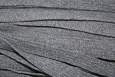 Тасьма Темно-сірий шнур плоский акрил 15мм, моток 50м
