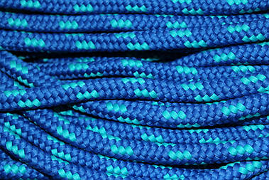 Шнур круглий 10мм волошка+бірюза поліестер моток 100м