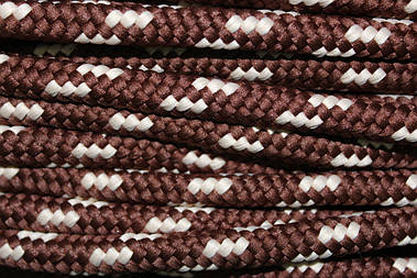 Шнур круглий 10мм коричневий (шоколад)+світло-бежевий поліестер моток 100м