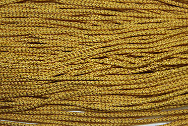 Шнур тонкий круглий поліестер 2.5мм жовтий+золото моток 100м