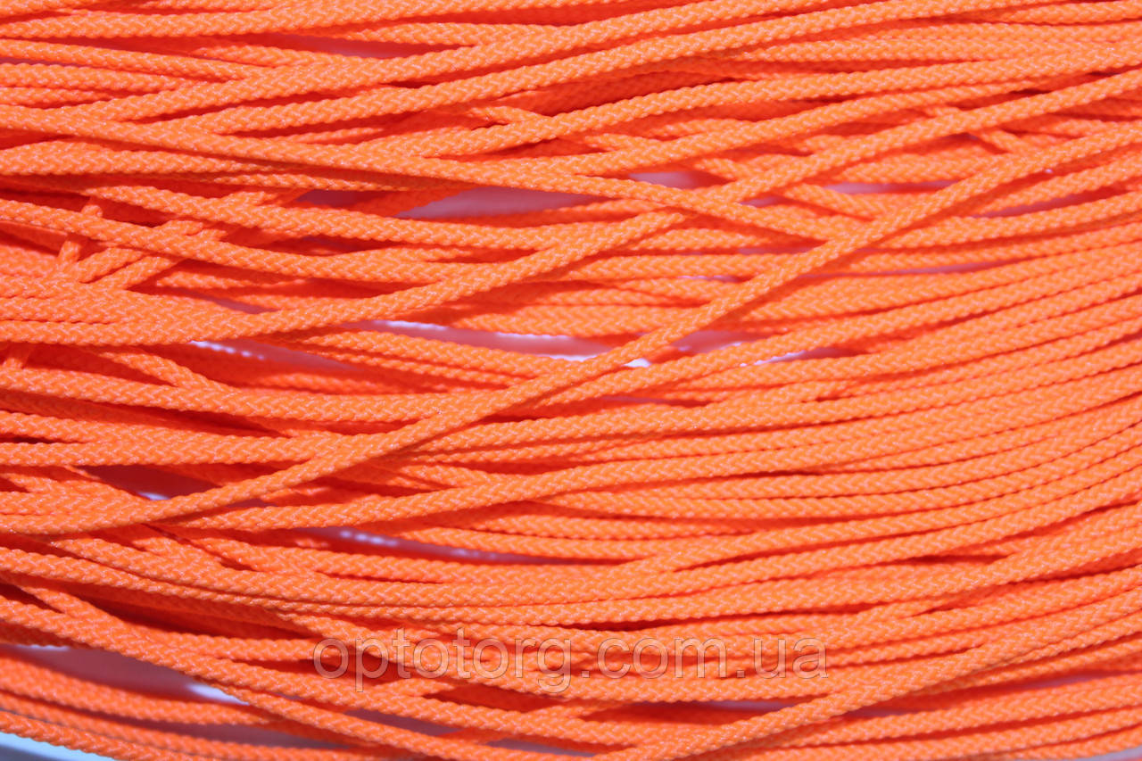 Шнур круглый полиэстер 2мм оранжевый моток 100м - фото 1 - id-p672900166
