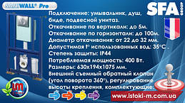 вбудована в стіну установка насос з подрібненням для підключення підвісної унитаза_умывальника_душа_биде saniwall pro sfa - характеристики