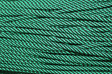Шнур спіраль 5мм чорний+зелений (трава) моток 100м