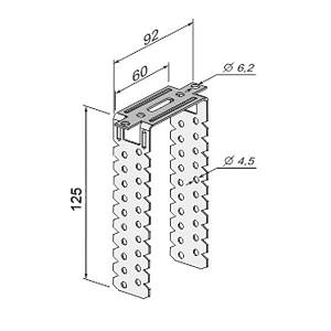 Підвіс для CD профілю П-подібний прямий 125, 0.6
