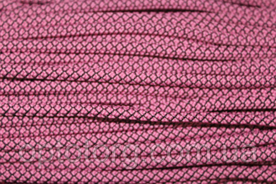 Шнур круглий з наповнювачем 6мм рожевий+чорний моток 100м, фото 2