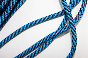 Шнур спіраль 7мм бірюза+темно-синій моток 100м, фото 2