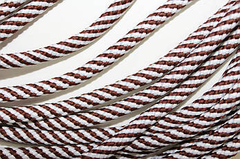 Шнур спіраль 7мм коричневий(шоколад)+білий моток 100м, фото 2
