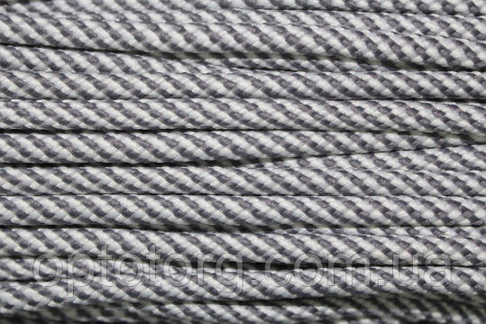 Шнур спіраль 7мм світло-сірий+білий моток 100м, фото 2