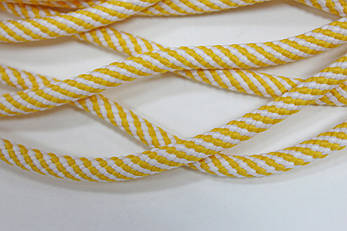 Шнур спіраль 7мм жовтий+білий моток 100м, фото 2