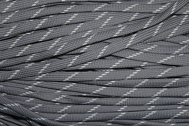 Шнур плоский поліестер 10мм світло-сірий+білий моток 100м