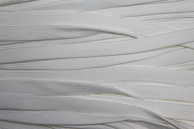 Шнур плоский поліестер 15мм білий моток 100м плетіння 4*64