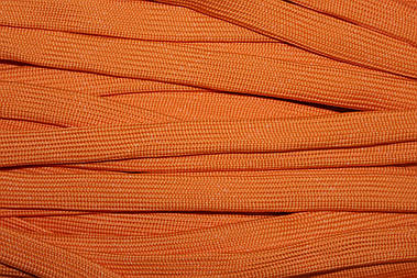 Шнур плоский поліестер 15мм помаранчевий моток 100м плетіння 4*64