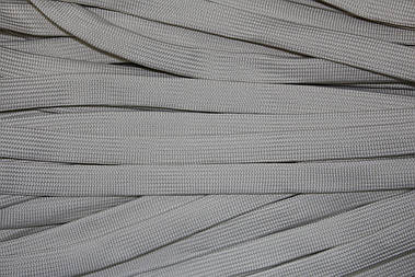 Шнур плоский поліестер 15мм світло-бежевий моток 100м плетіння 4*64