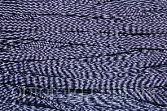 Шнур плоский поліестер 15мм темно-синій моток 100м плетіння 4*64, фото 2
