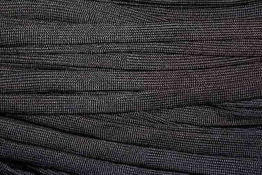 Шнур плоский поліестер 15мм чорний моток 100м плетіння 4*64