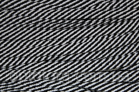 Шнур плоский поліестер 15мм чорний+білий моток 100м плетіння 20*20, фото 2
