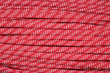 Шнур плоский поліестер 7мм Червоний+білий моток 100м