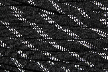 Шнур плоский акрил 15мм чорний+білий моток 50м