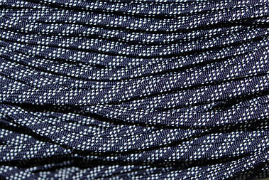 Шнур плоский поліестер 7мм темно-синій+білий моток 100м