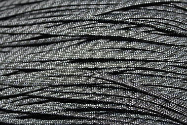 Шнур плоский поліестер 7мм чорний+сірий моток 100м