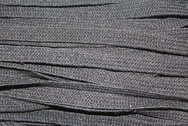 Шнур Чорний плоский плетений бавовняний без наповнювача 10мм, моток 100м