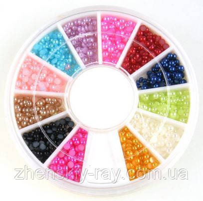 Різнобарвні перли для дизайну нігтів , фото 1