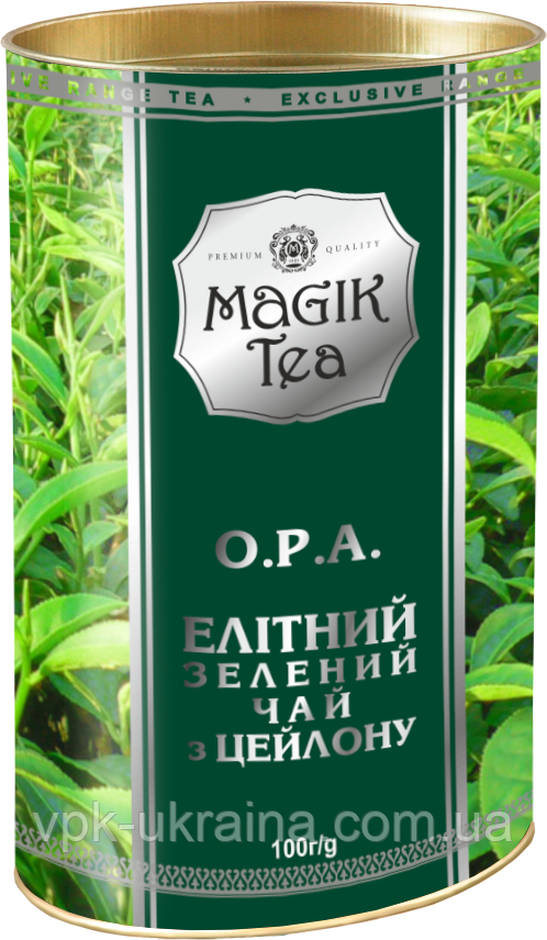 Зелений крупнолистовий чай «Magik Tea Elite OPA Green» у тубусі (100г)