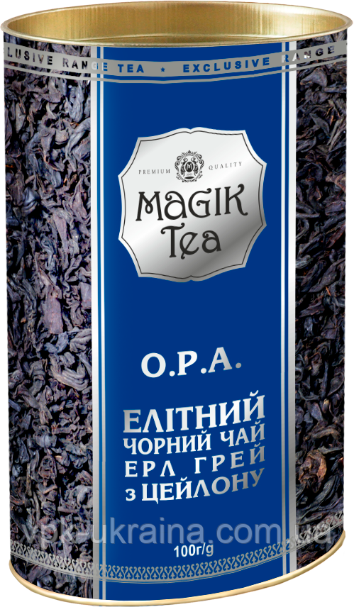 Чорний крупнолистовий з ароматом бергамоту «Magik Tea Elite OPA Earl Grey» у тубусі (100г)