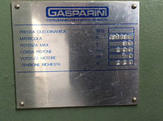 Гідравлічний листостійкий прес, листостійкість гідравлічний Gasparini 80x6000, фото 3