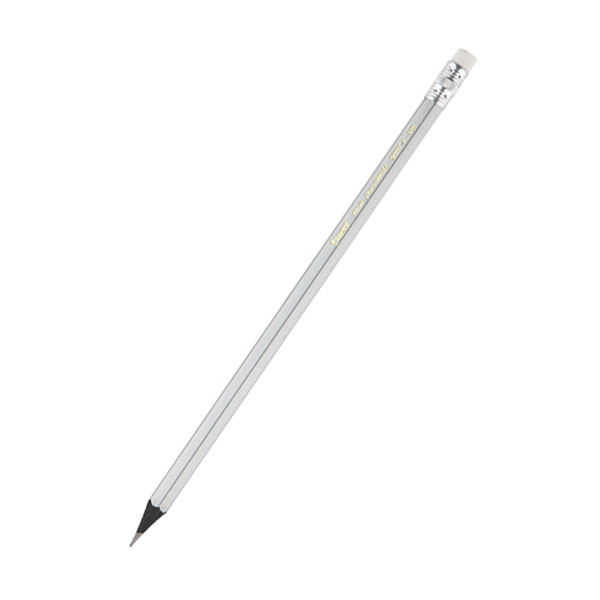 Олівець графітний Axent 9007-A з гумкою, корпус срібний HB