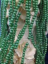 Бусини керамічні зелені діаметр 6 мм на нитці