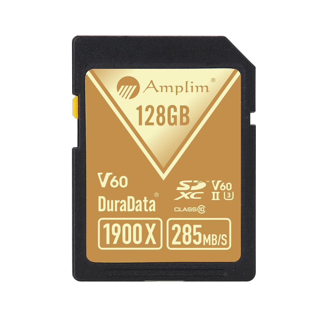 Amplim SD-карта Blazing Fast Read 128GB. Швидкість згортання 1900X 285MB Професійна 4K 8K відеознімання