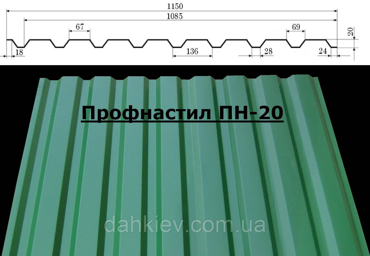 ПРОФНАСТИЛ ГЛЯНЕЦ Металлопрофиль ПН-8, ПН-10, ПН-12, ПН-15, ПН -20, ПН-35, ПН-57 - фото 3 - id-p520355655